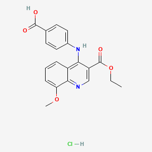 molecular formula C20H19ClN2O5 B4021516 4-{[3-(ethoxycarbonyl)-8-methoxy-4-quinolinyl]amino}benzoic acid hydrochloride 