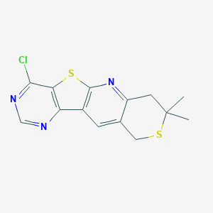 molecular formula C14H12ClN3S2 B402153 1-Chloro-8,8-dimethyl-8,9-dihydro-6H-7,11-dithia-2,4,10-triaza-benzo[b]fluorene CAS No. 303177-02-8
