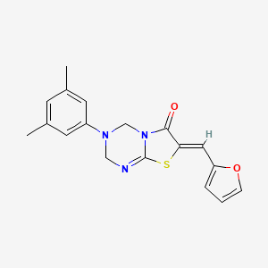molecular formula C18H17N3O2S B4021532 3-(3,5-dimethylphenyl)-7-(2-furylmethylene)-3,4-dihydro-2H-[1,3]thiazolo[3,2-a][1,3,5]triazin-6(7H)-one 