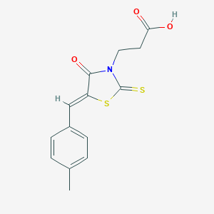 molecular formula C14H13NO3S2 B402154 3-[(5Z)-5-(4-methylbenzylidene)-4-oxo-2-thioxo-1,3-thiazolidin-3-yl]propanoic acid CAS No. 302824-24-4