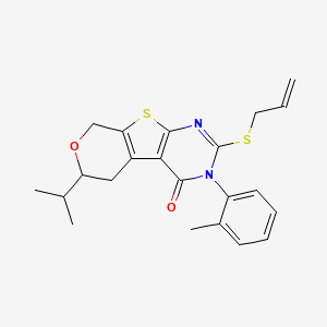 2-(allylthio)-6-isopropyl-3-(2-methylphenyl)-3,5,6,8-tetrahydro-4H-pyrano[4',3':4,5]thieno[2,3-d]pyrimidin-4-one