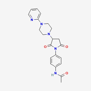 molecular formula C21H23N5O3 B4021552 N-(4-{2,5-dioxo-3-[4-(2-pyridinyl)-1-piperazinyl]-1-pyrrolidinyl}phenyl)acetamide 