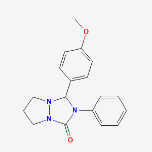 molecular formula C18H19N3O2 B4021557 3-(4-methoxyphenyl)-2-phenyltetrahydro-1H,5H-pyrazolo[1,2-a][1,2,4]triazol-1-one 