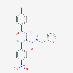 molecular formula C22H19N3O5 B402156 N-(1-{[(2-furylmethyl)amino]carbonyl}-2-{4-nitrophenyl}vinyl)-4-methylbenzamide CAS No. 314028-72-3