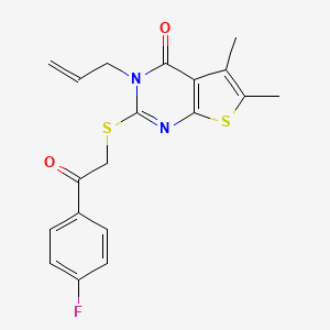 molecular formula C19H17FN2O2S2 B4021562 3-allyl-2-{[2-(4-fluorophenyl)-2-oxoethyl]thio}-5,6-dimethylthieno[2,3-d]pyrimidin-4(3H)-one 