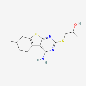 molecular formula C14H19N3OS2 B4021595 1-[(4-amino-7-methyl-5,6,7,8-tetrahydro[1]benzothieno[2,3-d]pyrimidin-2-yl)thio]-2-propanol 