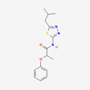 molecular formula C15H19N3O2S B4021636 N-(5-isobutyl-1,3,4-thiadiazol-2-yl)-2-phenoxypropanamide 