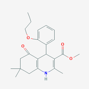 molecular formula C23H29NO4 B402164 Methyl 2,7,7-trimethyl-5-oxo-4-(2-propoxyphenyl)-1,4,5,6,7,8-hexahydroquinoline-3-carboxylate 