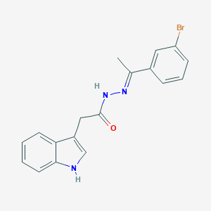 molecular formula C18H16BrN3O B402165 N'-[1-(3-bromophenyl)ethylidene]-2-(1H-indol-3-yl)acetohydrazide 