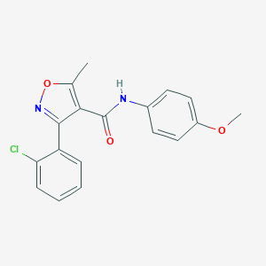 molecular formula C18H15ClN2O3 B402166 3-(2-chlorophenyl)-N-(4-methoxyphenyl)-5-methyl-1,2-oxazole-4-carboxamide CAS No. 153947-76-3