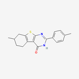 molecular formula C18H18N2OS B4021669 7-methyl-2-(4-methylphenyl)-5,6,7,8-tetrahydro[1]benzothieno[2,3-d]pyrimidin-4(3H)-one 