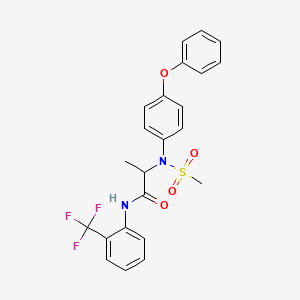 molecular formula C23H21F3N2O4S B4021675 N~2~-(methylsulfonyl)-N~2~-(4-phenoxyphenyl)-N~1~-[2-(trifluoromethyl)phenyl]alaninamide 