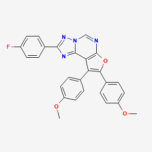 molecular formula C27H19FN4O3 B4021693 2-(4-fluorophenyl)-8,9-bis(4-methoxyphenyl)furo[3,2-e][1,2,4]triazolo[1,5-c]pyrimidine 
