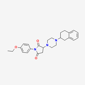 molecular formula C26H31N3O3 B4021710 1-(4-ethoxyphenyl)-3-[4-(1,2,3,4-tetrahydro-2-naphthalenyl)-1-piperazinyl]-2,5-pyrrolidinedione 