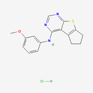 molecular formula C16H16ClN3OS B4021728 N-(3-methoxyphenyl)-6,7-dihydro-5H-cyclopenta[4,5]thieno[2,3-d]pyrimidin-4-amine hydrochloride 