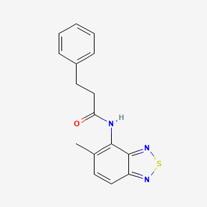 molecular formula C16H15N3OS B4021731 N-(5-methyl-2,1,3-benzothiadiazol-4-yl)-3-phenylpropanamide 