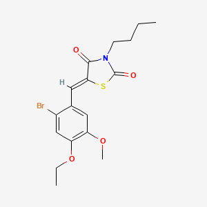 molecular formula C17H20BrNO4S B4021738 5-(2-bromo-4-ethoxy-5-methoxybenzylidene)-3-butyl-1,3-thiazolidine-2,4-dione 