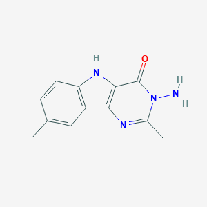 molecular formula C12H12N4O B402175 3-amino-2,8-dimethyl-5H-pyrimido[5,4-b]indol-4-one 