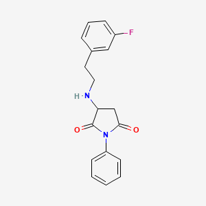 molecular formula C18H17FN2O2 B4021757 3-{[2-(3-fluorophenyl)ethyl]amino}-1-phenyl-2,5-pyrrolidinedione 