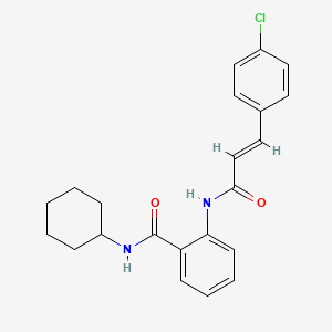 molecular formula C22H23ClN2O2 B4021773 2-{[3-(4-chlorophenyl)acryloyl]amino}-N-cyclohexylbenzamide 