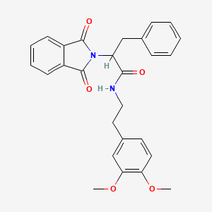 molecular formula C27H26N2O5 B4021778 N-[2-(3,4-dimethoxyphenyl)ethyl]-2-(1,3-dioxo-1,3-dihydro-2H-isoindol-2-yl)-3-phenylpropanamide 