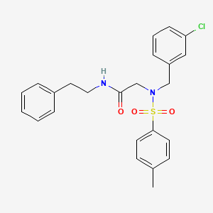 molecular formula C24H25ClN2O3S B4021799 N~2~-(3-chlorobenzyl)-N~2~-[(4-methylphenyl)sulfonyl]-N~1~-(2-phenylethyl)glycinamide 