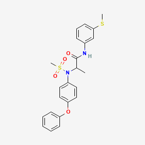 molecular formula C23H24N2O4S2 B4021804 N~2~-(methylsulfonyl)-N~1~-[3-(methylthio)phenyl]-N~2~-(4-phenoxyphenyl)alaninamide 