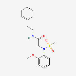 molecular formula C18H26N2O4S B4021810 N~1~-[2-(1-cyclohexen-1-yl)ethyl]-N~2~-(2-methoxyphenyl)-N~2~-(methylsulfonyl)glycinamide 