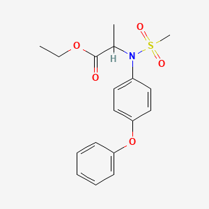molecular formula C18H21NO5S B4021820 ethyl N-(methylsulfonyl)-N-(4-phenoxyphenyl)alaninate 