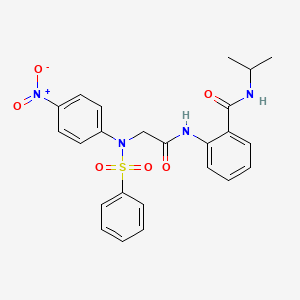 molecular formula C24H24N4O6S B4021856 N-isopropyl-2-{[N-(4-nitrophenyl)-N-(phenylsulfonyl)glycyl]amino}benzamide 