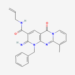 molecular formula C23H21N5O2 B4021867 N-allyl-1-benzyl-2-imino-10-methyl-5-oxo-1,5-dihydro-2H-dipyrido[1,2-a:2',3'-d]pyrimidine-3-carboxamide 