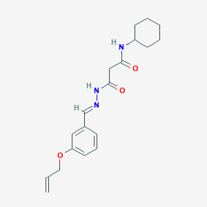molecular formula C19H25N3O3 B402188 3-{2-[3-(allyloxy)benzylidene]hydrazino}-N-cyclohexyl-3-oxopropanamide 