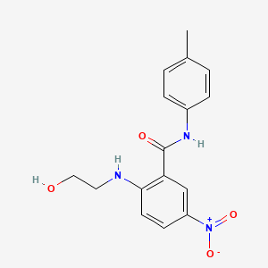 molecular formula C16H17N3O4 B4021883 2-[(2-hydroxyethyl)amino]-N-(4-methylphenyl)-5-nitrobenzamide 