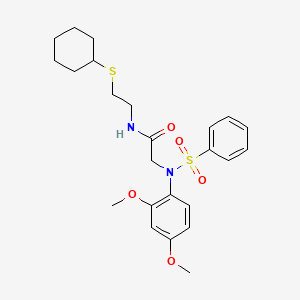 molecular formula C24H32N2O5S2 B4021887 N~1~-[2-(cyclohexylthio)ethyl]-N~2~-(2,4-dimethoxyphenyl)-N~2~-(phenylsulfonyl)glycinamide 
