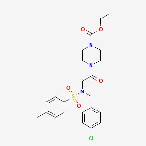 molecular formula C23H28ClN3O5S B4021916 ethyl 4-{N-(4-chlorobenzyl)-N-[(4-methylphenyl)sulfonyl]glycyl}-1-piperazinecarboxylate 