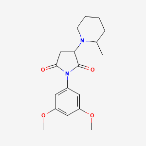 molecular formula C18H24N2O4 B4021918 1-(3,5-dimethoxyphenyl)-3-(2-methyl-1-piperidinyl)-2,5-pyrrolidinedione 