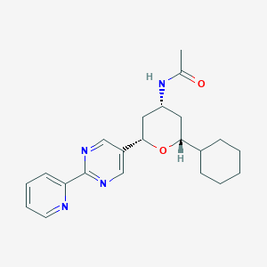 molecular formula C22H28N4O2 B4021927 N-[(2R*,4R*,6S*)-2-cyclohexyl-6-(2-pyridin-2-ylpyrimidin-5-yl)tetrahydro-2H-pyran-4-yl]acetamide 