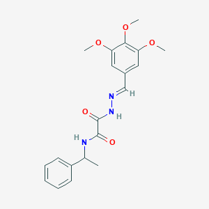molecular formula C20H23N3O5 B402193 2-oxo-N-(1-phenylethyl)-2-[2-(3,4,5-trimethoxybenzylidene)hydrazino]acetamide 