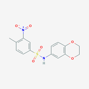 molecular formula C15H14N2O6S B4021947 N-(2,3-dihydro-1,4-benzodioxin-6-yl)-4-methyl-3-nitrobenzenesulfonamide 