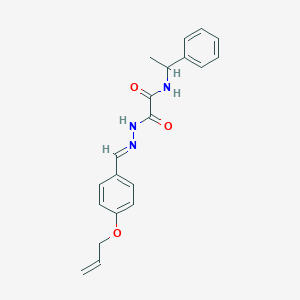 molecular formula C20H21N3O3 B402196 2-{2-[4-(allyloxy)benzylidene]hydrazino}-2-oxo-N-(1-phenylethyl)acetamide 