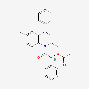 molecular formula C27H27NO3 B4021971 2-(2,6-dimethyl-4-phenyl-3,4-dihydro-1(2H)-quinolinyl)-2-oxo-1-phenylethyl acetate 