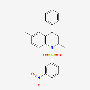 molecular formula C23H22N2O4S B4022012 2,6-dimethyl-1-[(3-nitrophenyl)sulfonyl]-4-phenyl-1,2,3,4-tetrahydroquinoline 