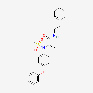 molecular formula C24H30N2O4S B4022054 N~1~-[2-(1-环己烯-1-基)乙基]-N~2~-(甲磺酰)-N~2~-(4-苯氧基苯基)丙氨酰胺 
