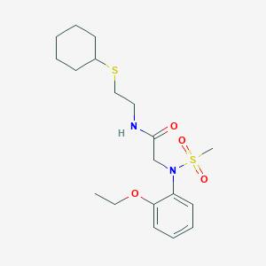 molecular formula C19H30N2O4S2 B4022060 N~1~-[2-(cyclohexylthio)ethyl]-N~2~-(2-ethoxyphenyl)-N~2~-(methylsulfonyl)glycinamide 