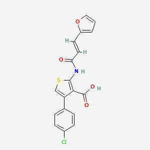 molecular formula C18H12ClNO4S B4022075 4-(4-chlorophenyl)-2-{[3-(2-furyl)acryloyl]amino}-3-thiophenecarboxylic acid 