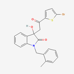 molecular formula C22H18BrNO3S B4022096 3-[2-(5-bromo-2-thienyl)-2-oxoethyl]-3-hydroxy-1-(2-methylbenzyl)-1,3-dihydro-2H-indol-2-one 