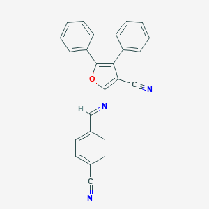 molecular formula C25H15N3O B402210 2-[(4-Cyanobenzylidene)amino]-4,5-diphenyl-3-furonitrile 