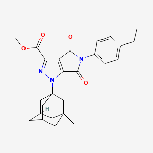 molecular formula C26H29N3O4 B4022105 methyl 5-(4-ethylphenyl)-1-(3-methyl-1-adamantyl)-4,6-dioxo-1,4,5,6-tetrahydropyrrolo[3,4-c]pyrazole-3-carboxylate 