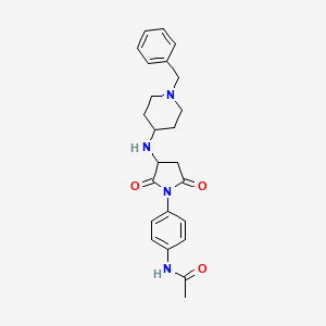 molecular formula C24H28N4O3 B4022107 N-(4-{3-[(1-benzyl-4-piperidinyl)amino]-2,5-dioxo-1-pyrrolidinyl}phenyl)acetamide 