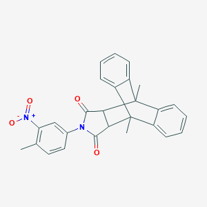 molecular formula C27H22N2O4 B402212 1,8-Dimethyl-17-(4-methyl-3-nitrophenyl)-17-azapentacyclo[6.6.5.0~2,7~.0~9,14~.0~15,19~]nonadeca-2,4,6,9,11,13-hexaene-16,18-dione (non-preferred name) 